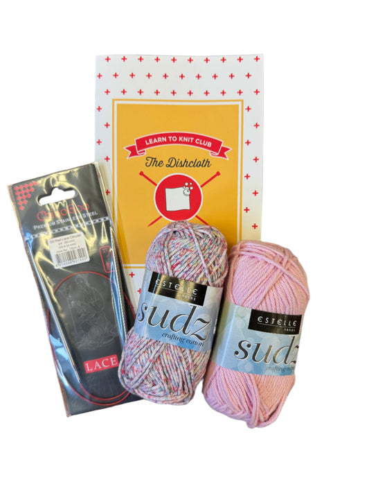 Learn to Knit Kit - Dishcloth